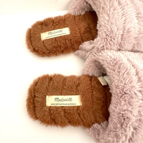 Madewell Fluffy Slippers Lavender and Brown Size 8 - Picture 4 of 7